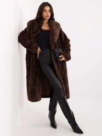 Cappotto lungo da donna con colletto e revers