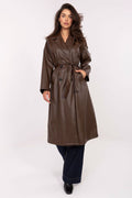 Marrone / Universale Cappotto lungo da donna in eco-pelle