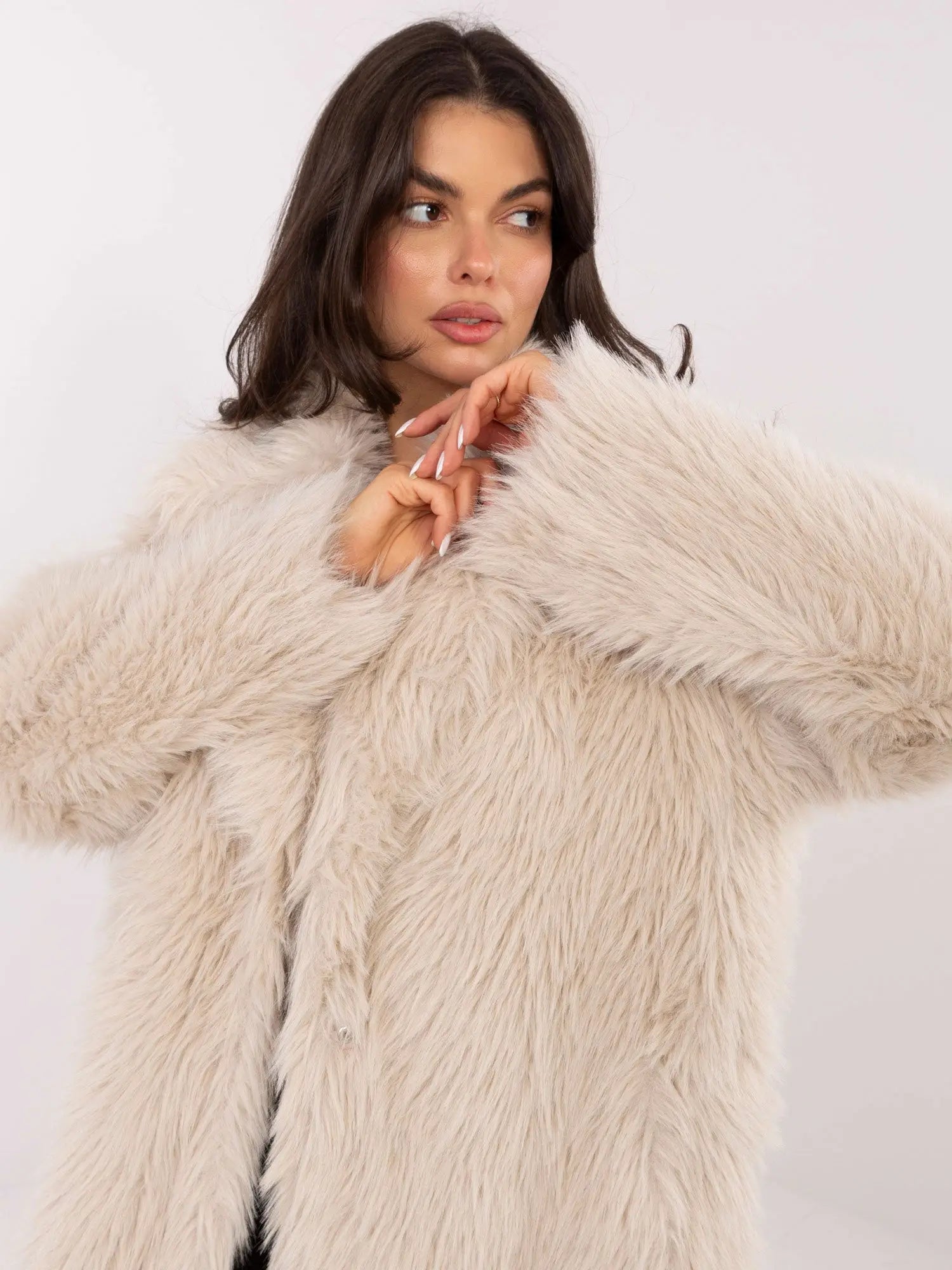 Cappotto lungo in eco pelliccia - 220948