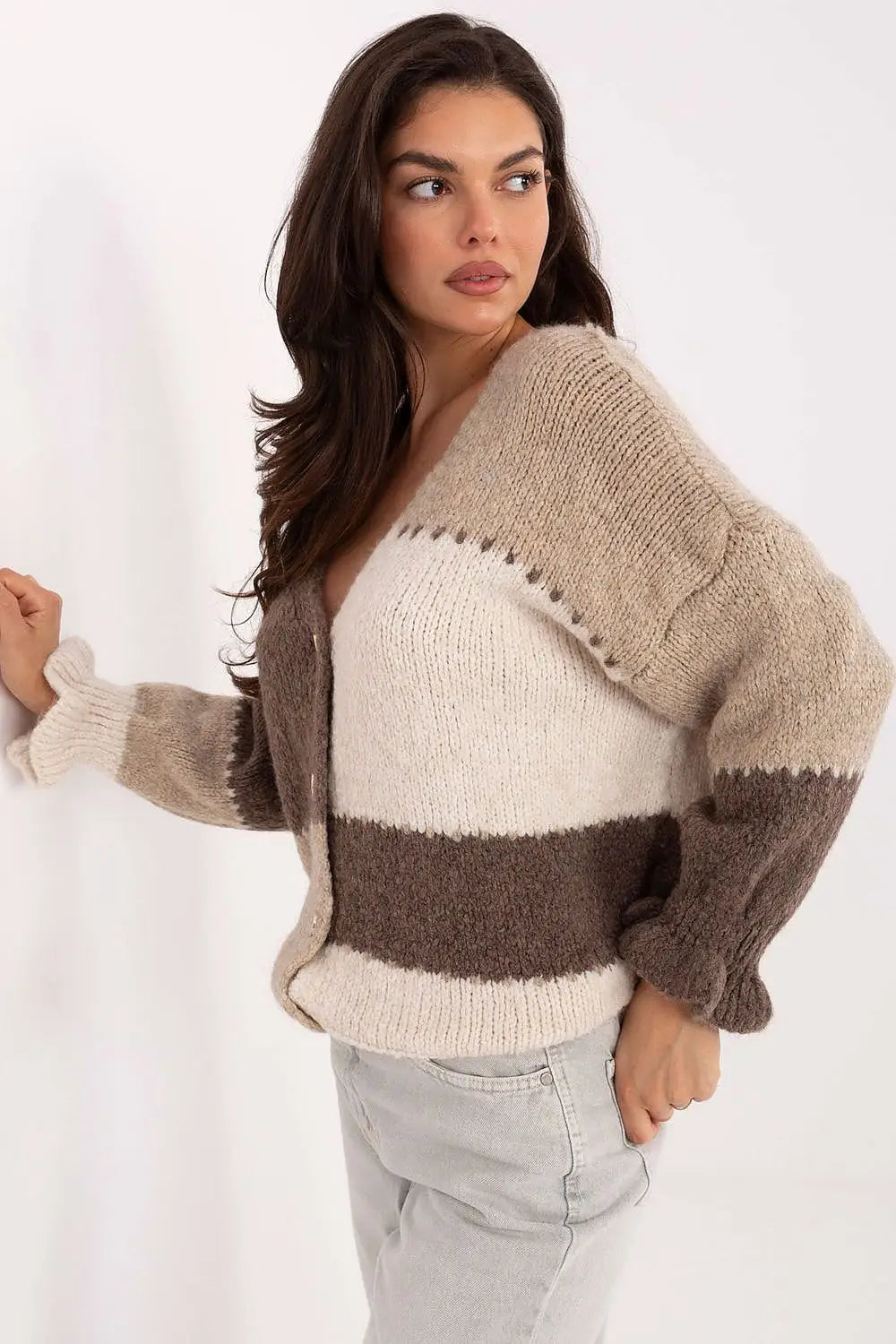 Cardigan a righe multicolore - 218238