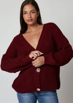 Cardigan basic con bottoni dorati - 288986