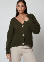 Cardigan basic con bottoni dorati - 288986