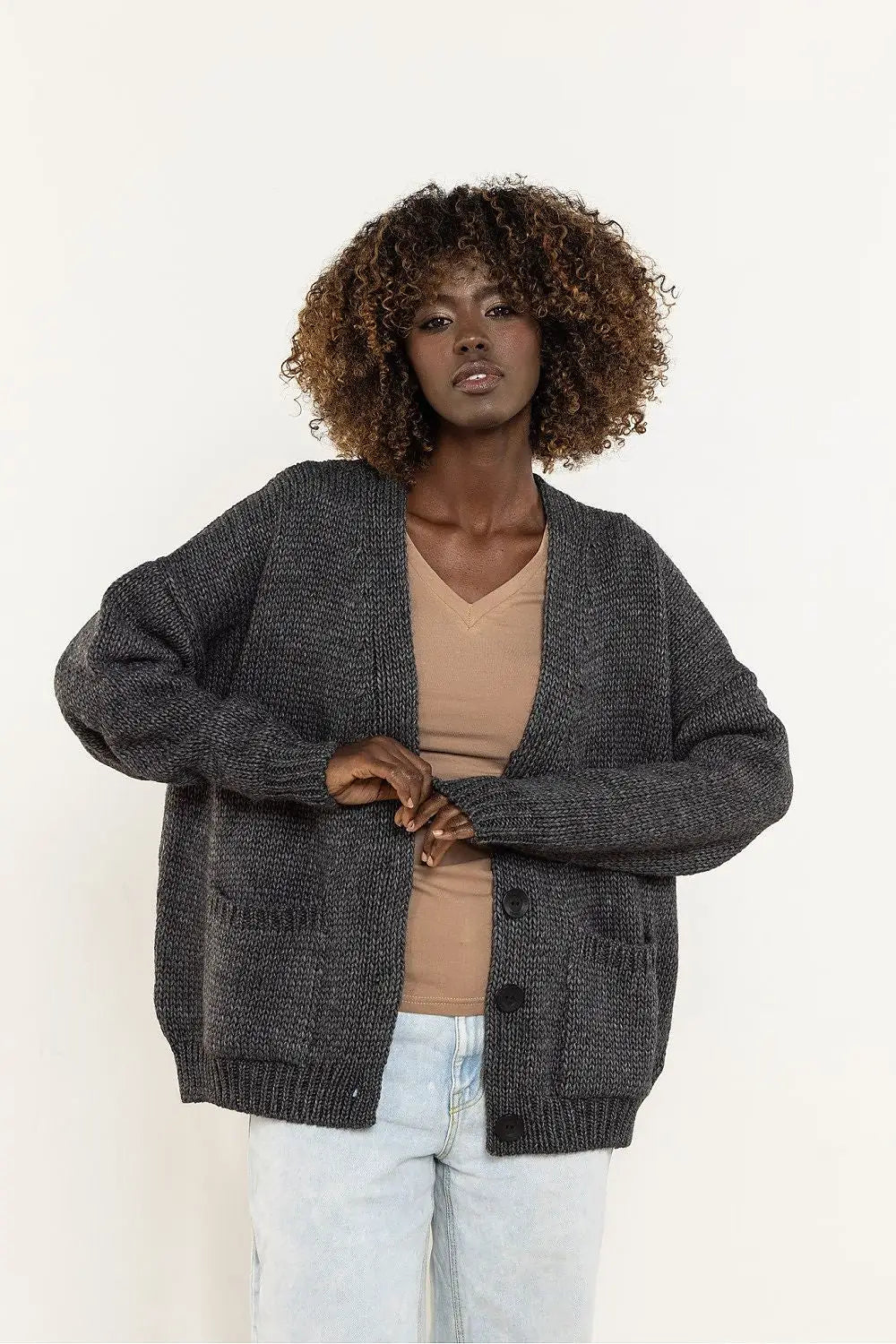 Cardigan con bottoni in dal taglio basic - 220853