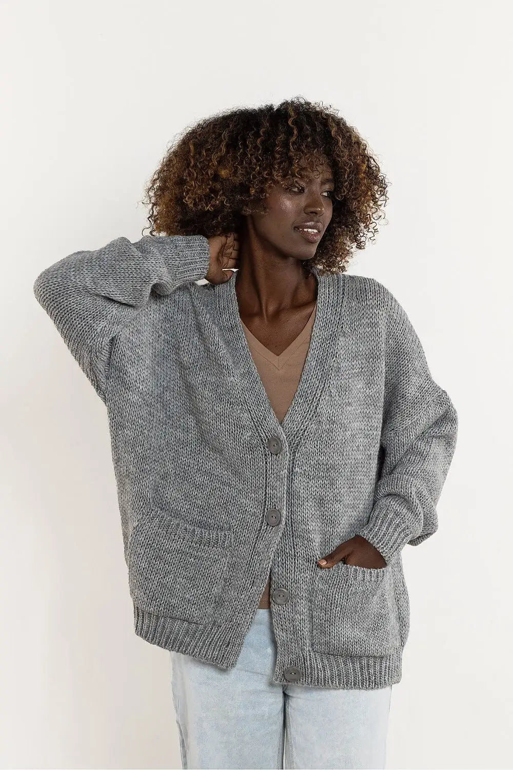 Cardigan con bottoni in dal taglio basic - 220853