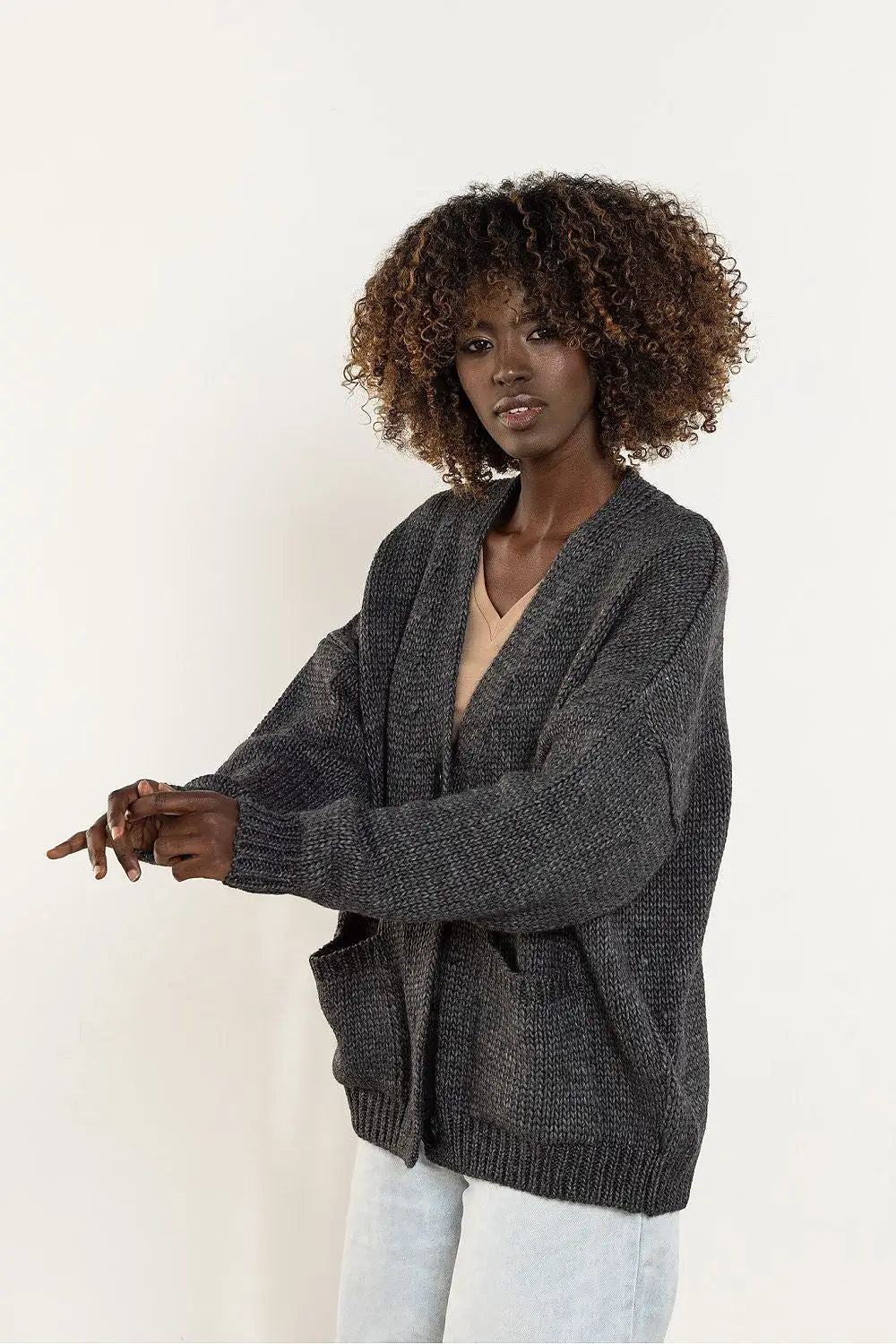 Cardigan con bottoni in dal taglio basic - 220853