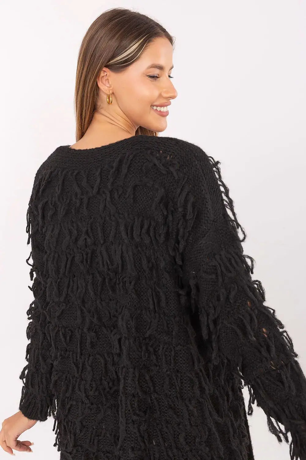 Cardigan da donna lungo con frange - 217053