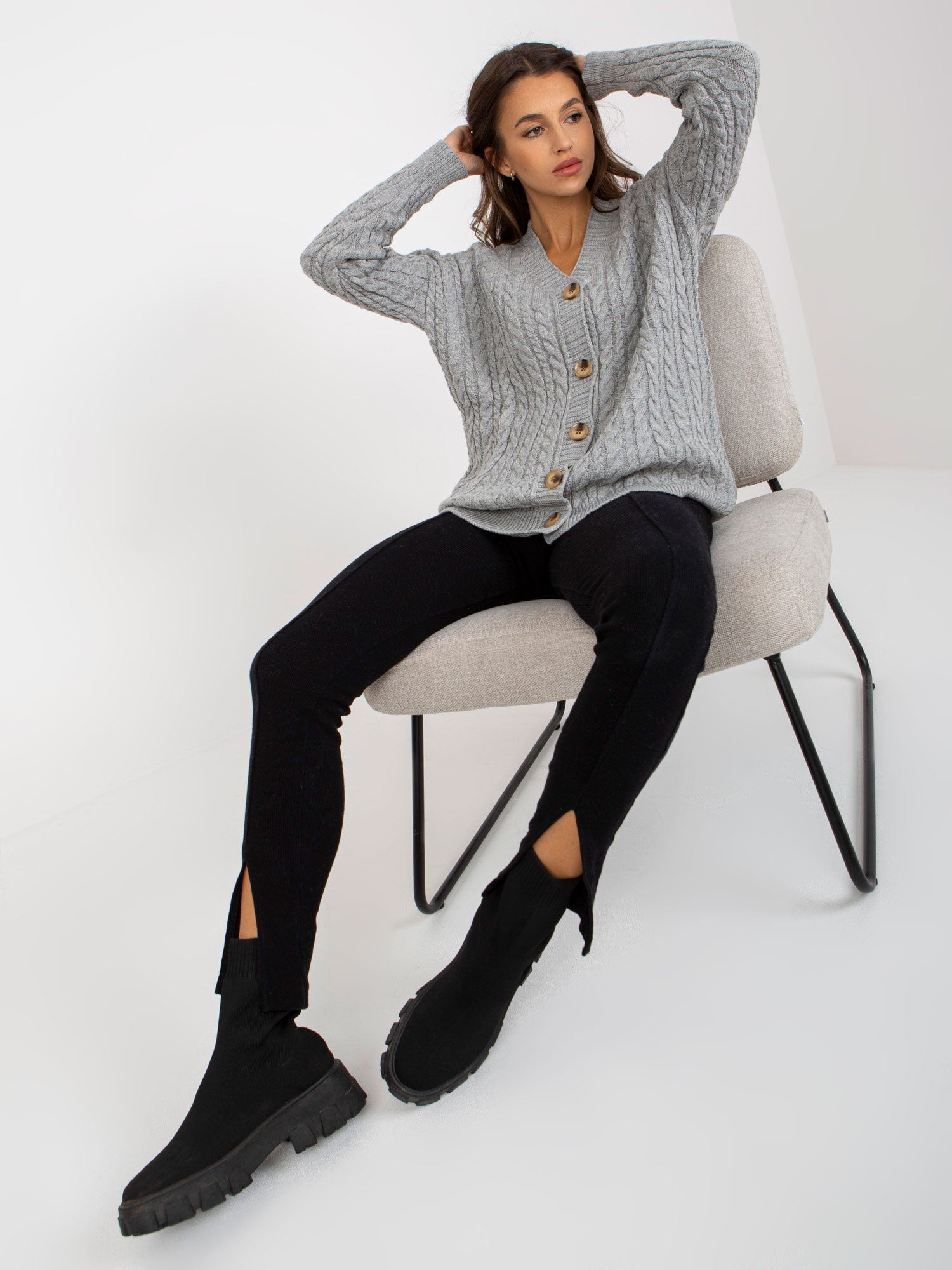 Grigio / Universale Cardigan da donna - 170544