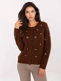 Cardigan donna con ricami a cuori - 217624