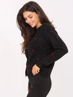 Cardigan donna con ricami a cuori - 217624
