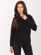 Cardigan donna con ricami a cuori - 217624