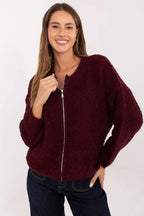 Cardigan donna in bouclé con zip - 219073