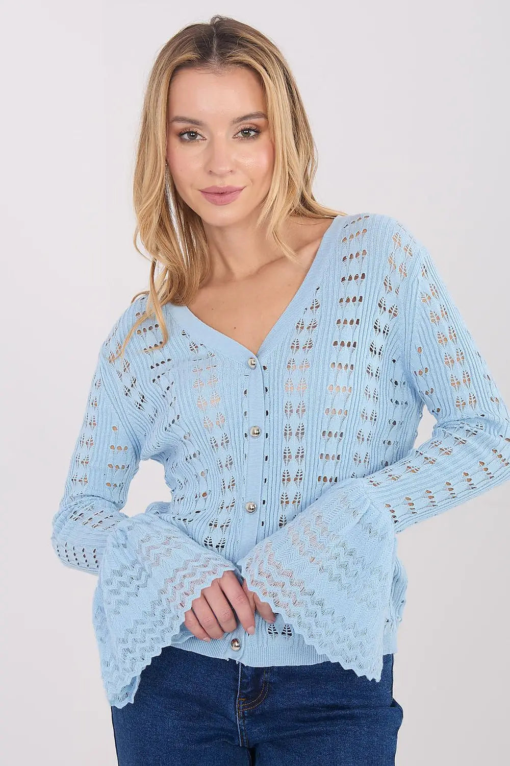 Cardigan donna in stile boho con motivo traforato - 222819