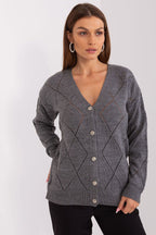 Grigio / Taglia unica Cardigan da donna traforato - 208629