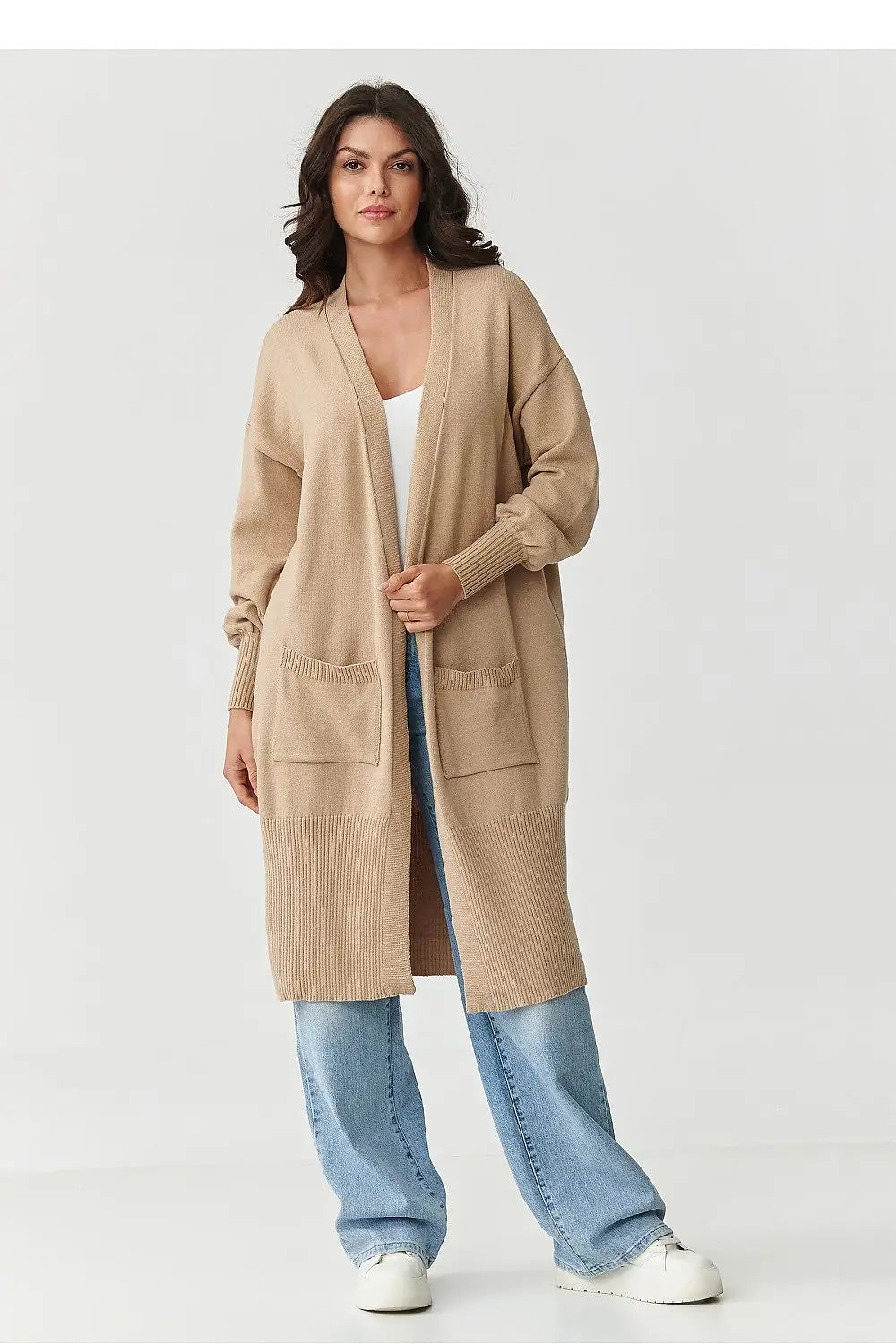 Cardigan lungo da donna con tasche - 218105