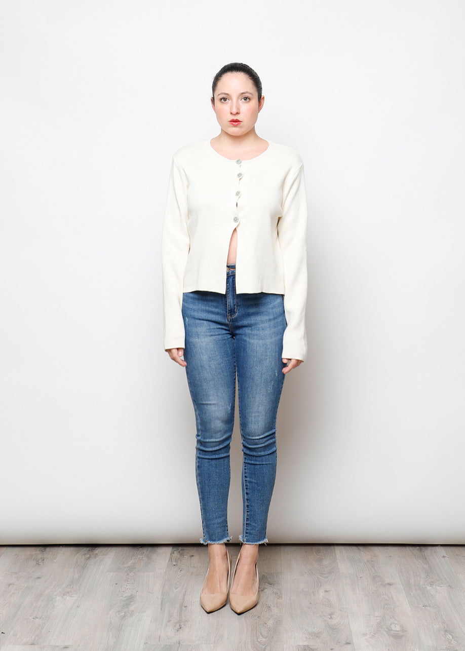Cardigan con bottoni in 100% cotone