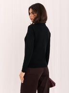 Charlie - Maglione Casual in Viscosa con Ricamo Orsetto