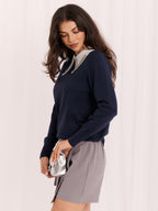 Charlotte - Maglione Elegante in Viscosa con Colletto
