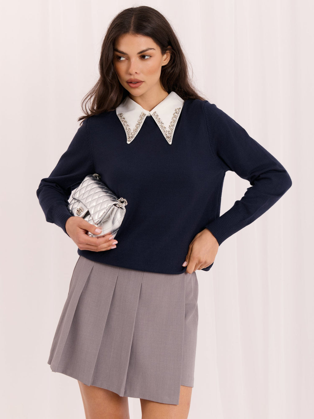Charlotte - Maglione Elegante in Viscosa con Colletto