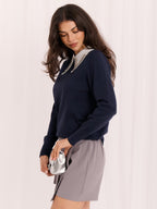 Charlotte - Maglione Elegante in Viscosa con Colletto