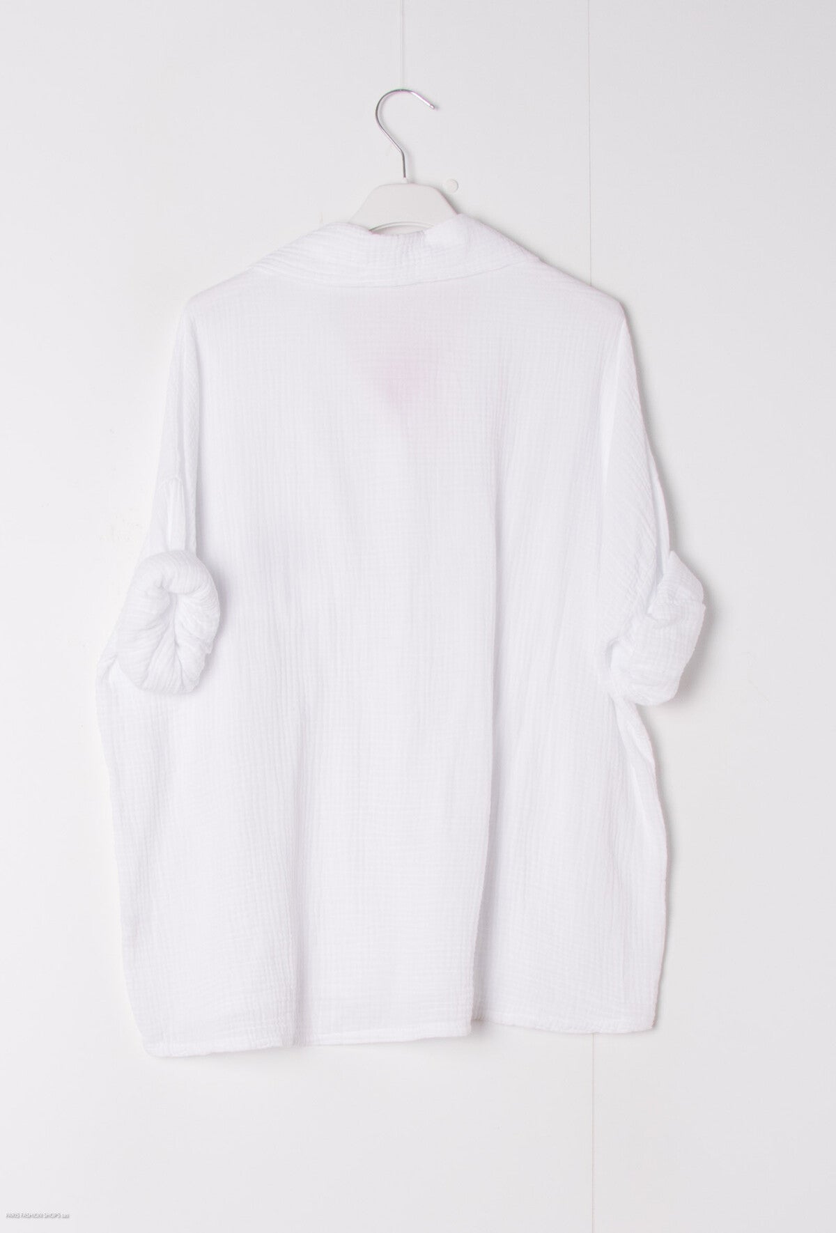 Camicia aperta con bottoni in 100% cotone Palma ricamata