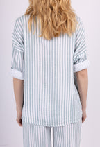 Camicia aperta rigata con bottoni in 100% cotone