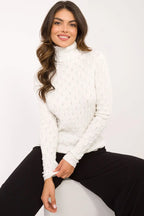 Collo alto model da donna a motivo traforato - 203188