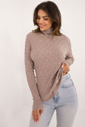 Beige / Universale Collo alto model da donna a motivo