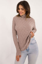 Beige / Universale Collo alto model da donna a motivo