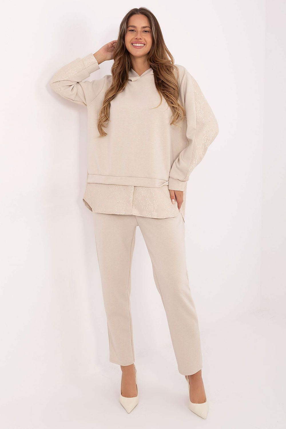 Beige / Universale Completo casual da donna - 220296