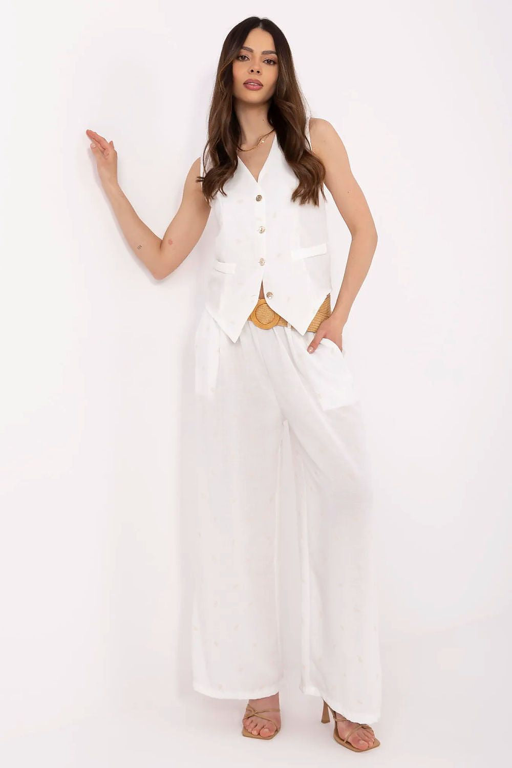 Bianco / Taglia unica Completo composto da gilet aderente