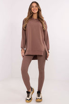 Marrone / Taglia unica Completo composto da una lunga felpa