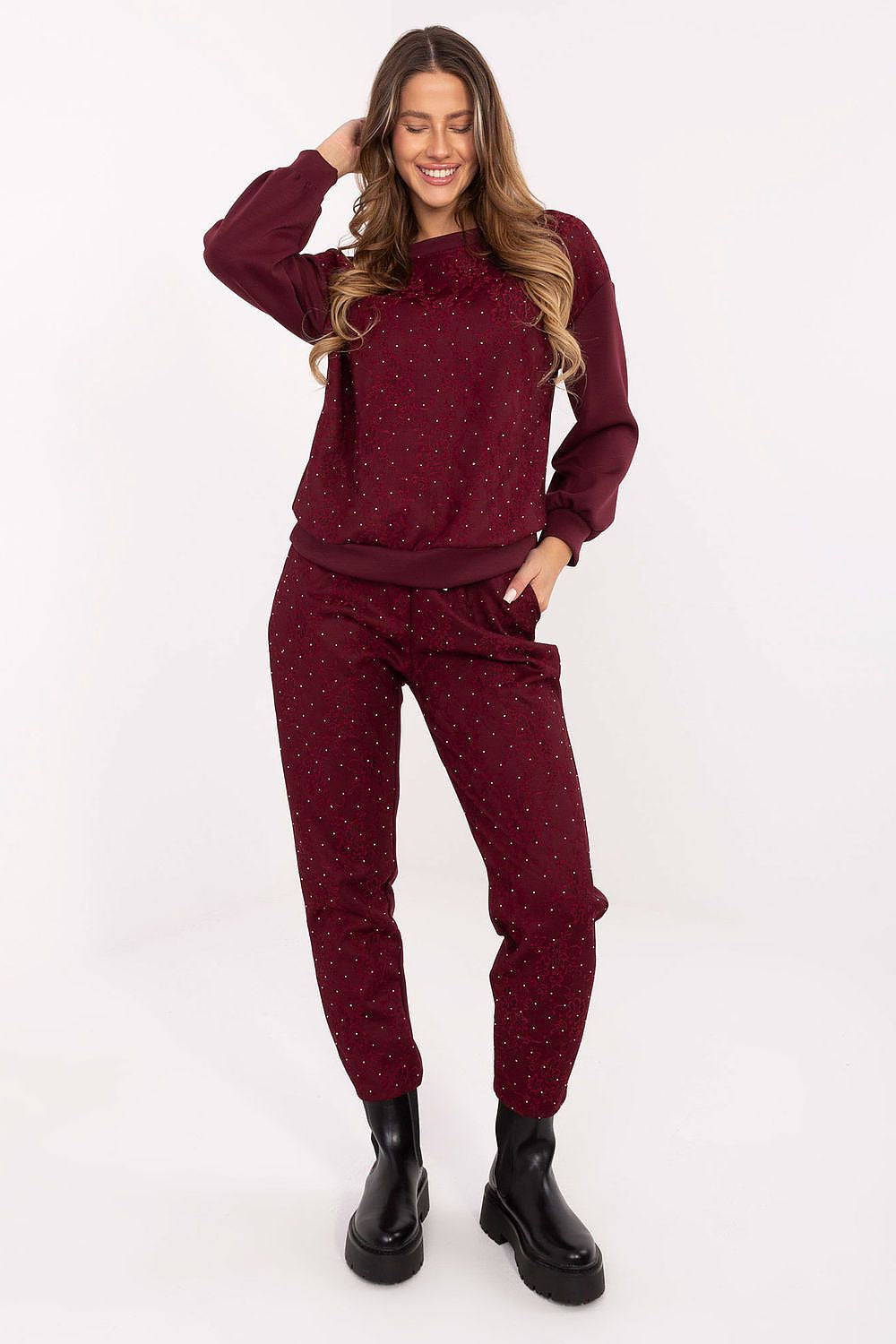 Rosso / Universale Completo da donna con felpa e pantaloni