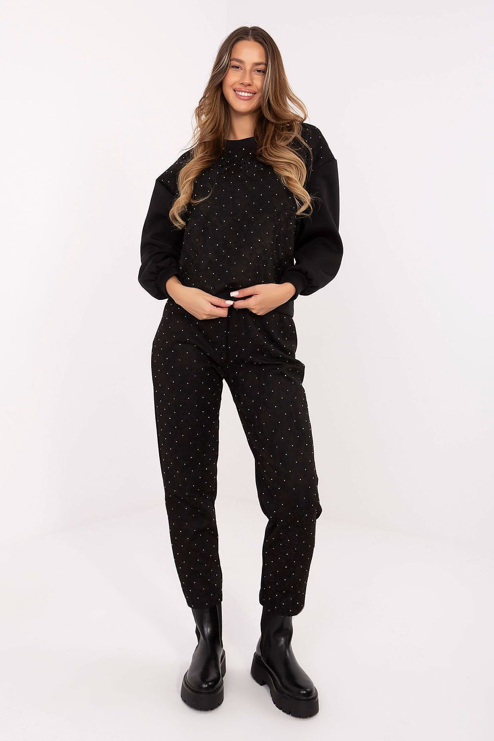 Nero / Universale Completo da donna con felpa e pantaloni