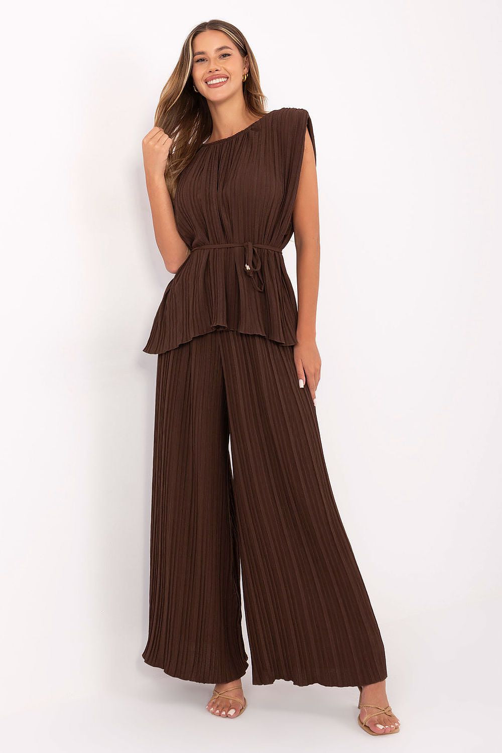 Marrone / universale Completo da donna plissettato top