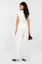 Completo elegante da donna con gilet a maniche corte