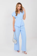 Completo elegante da donna con gilet a maniche corte