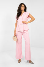 Completo elegante da donna con gilet a maniche corte