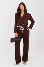 Marrone / Universale Completo giacca crop + pantaloni