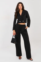 Nero / Universale Completo giacca crop + pantaloni