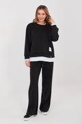 Nero / Universale Completo jogging in viscosa elasticizzata