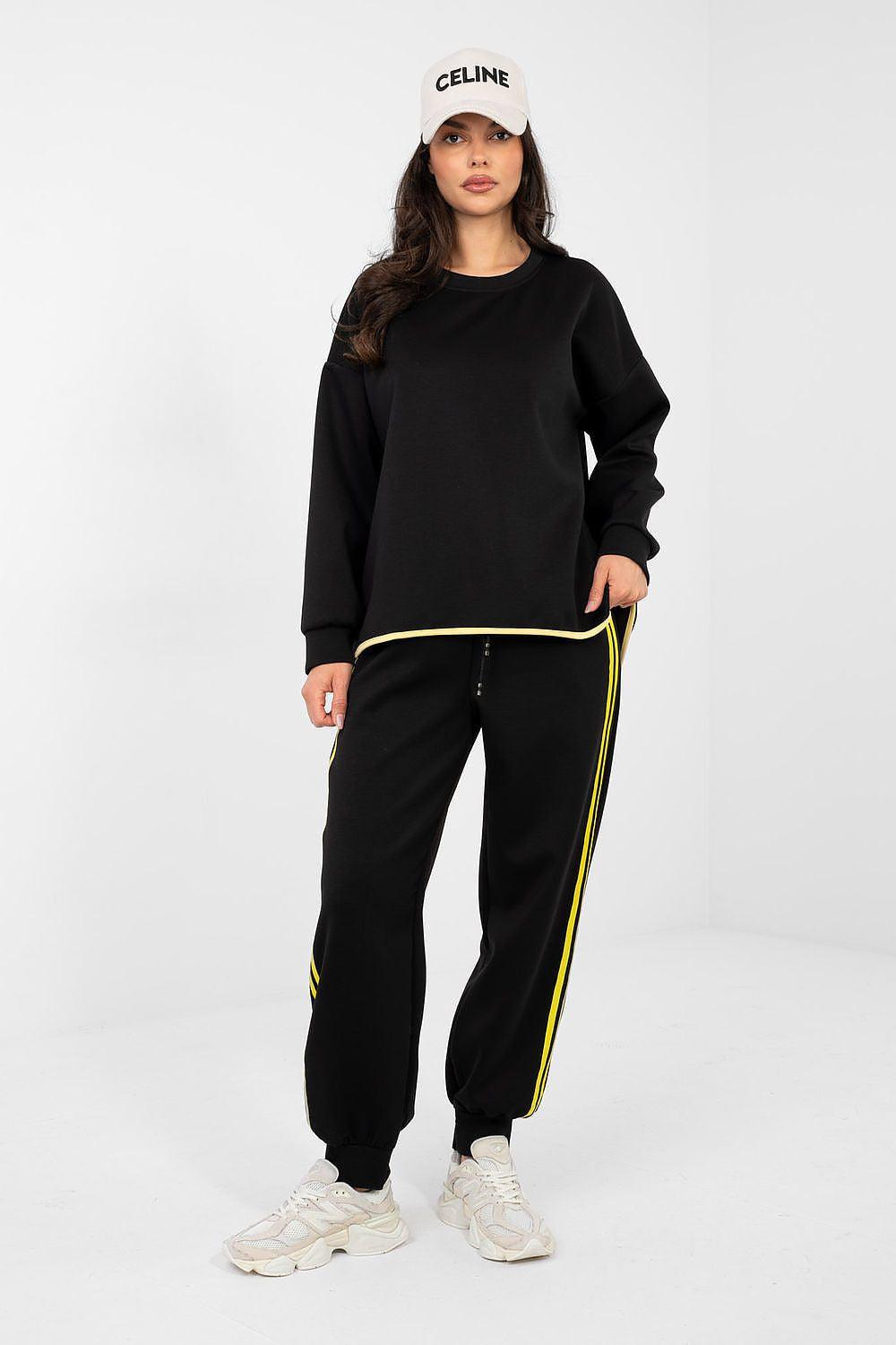 nero / universale Completo jogging in viscosa elasticizzata