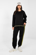 nero / universale Completo jogging in viscosa elasticizzata