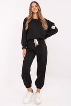 Nero / Universale Completo sportivo da donna in cotone