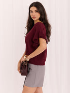 Coraline - Maglione Morbido Elegante a Maniche Corte