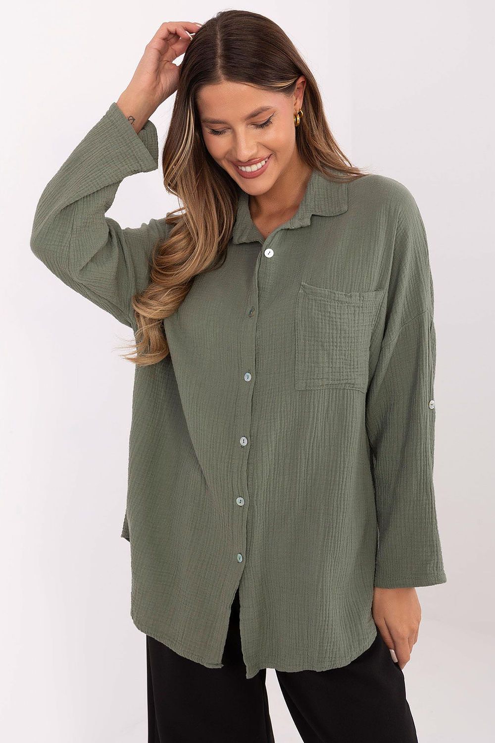  Camicia a manica lunga  model 210009 Italy Moda 