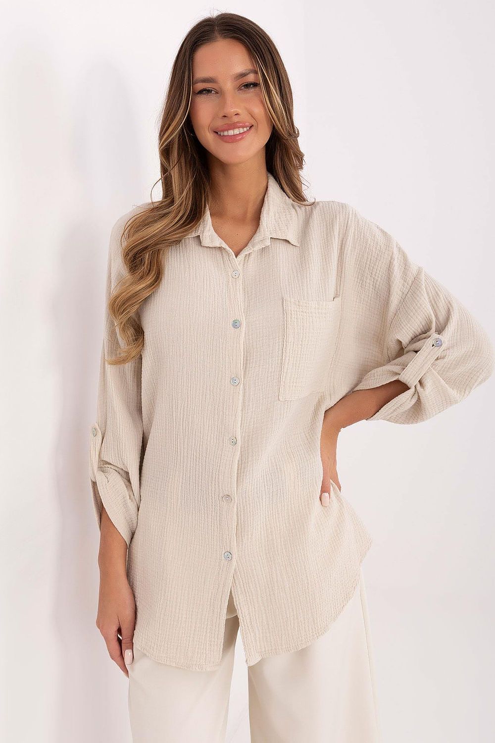  Camicia a manica lunga  model 210011 Italy Moda 