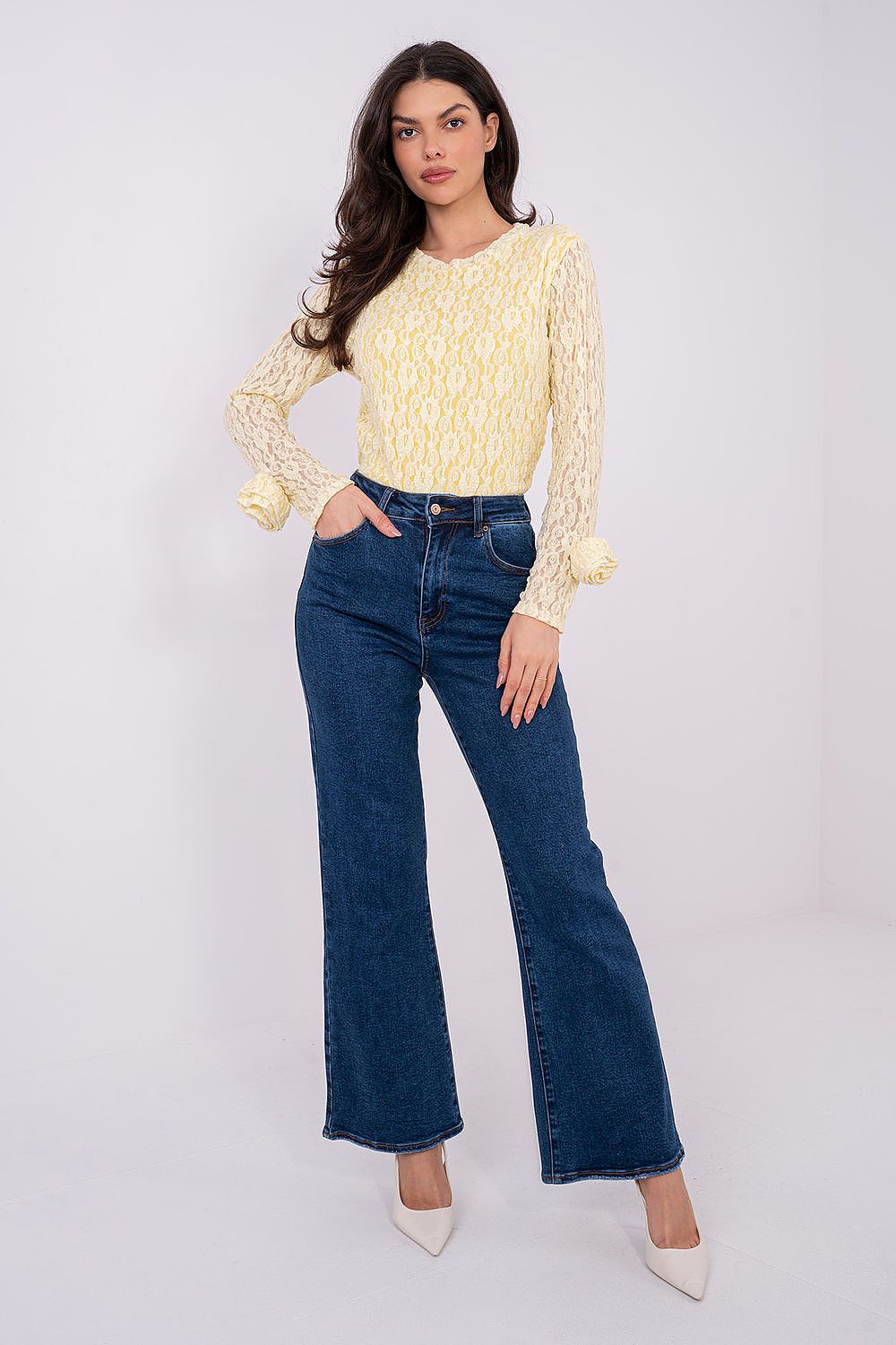  Top in pizzo model 222453 Italy Moda 