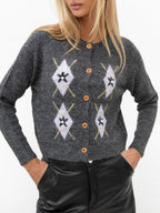 Dharla - Cardigan Corto Elegante da in Viscosa a Motivo
