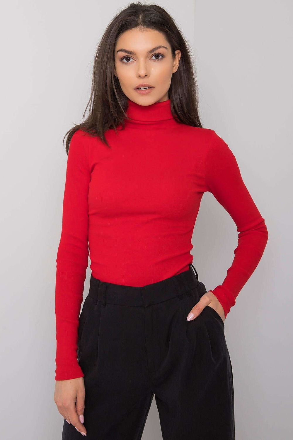 Rosso / S/M Dolcevita in cotone a costine - 173403