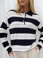 Elana - Maglione Elegante Stile Polo da Donna in Viscosa
